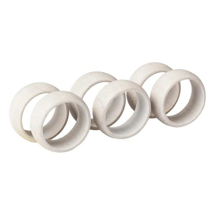 Broste Copenhagen Rond Serviette en grès - Set de 6 | Blanc