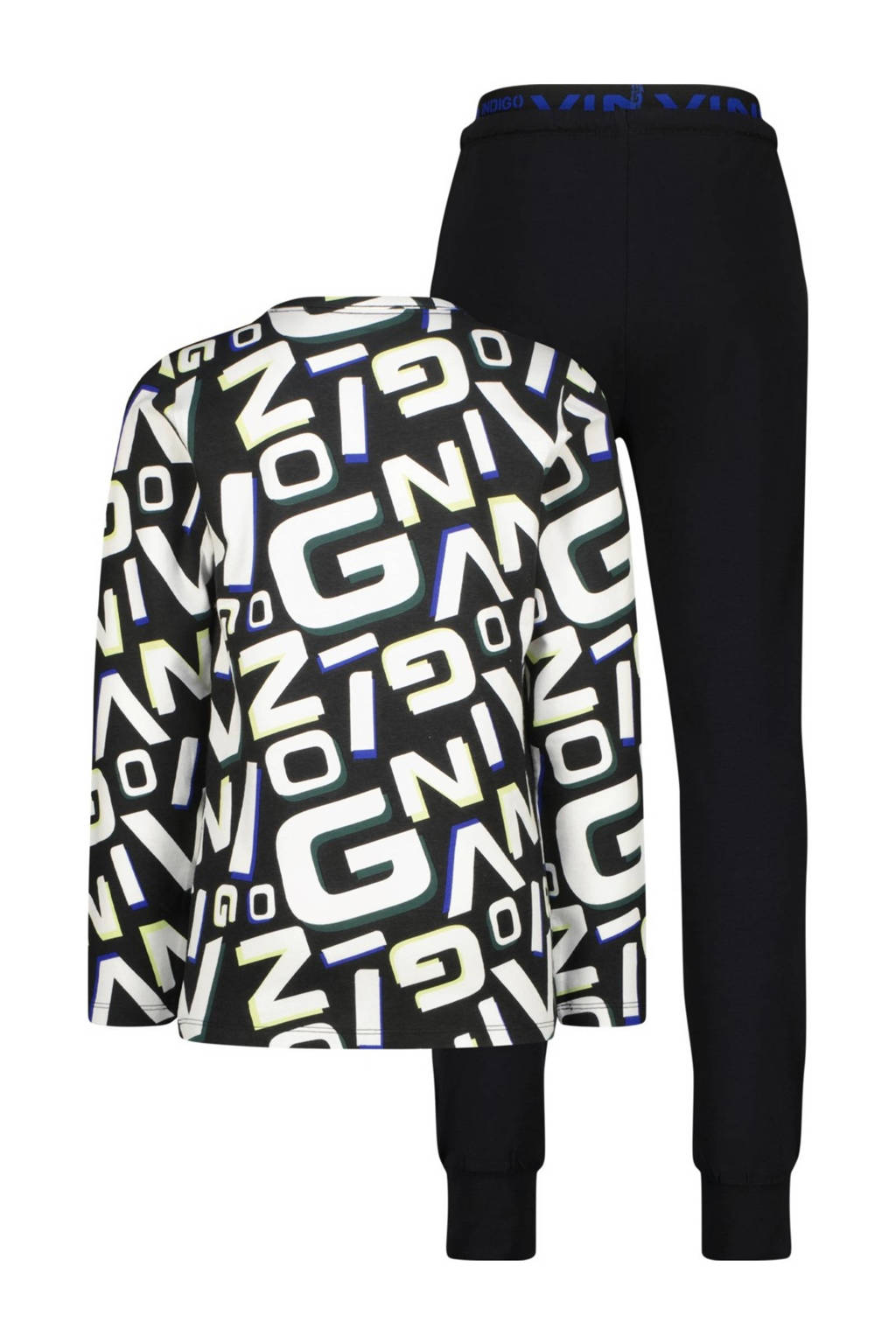 Vingino pyjama Worp met all over print zwart/wit
