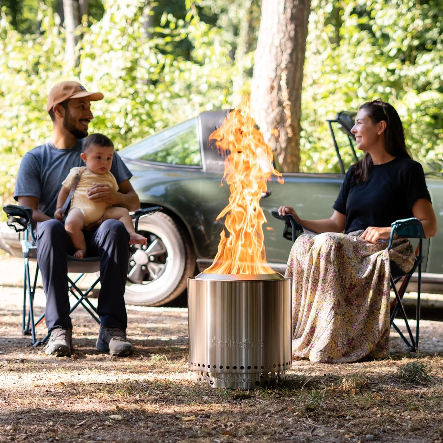 Solo Stove Feuerschale Ranger 2.0 mit Standfuß | Feuerstelle zur Raucharmen Holzverbrennung, Herausnehmbare Auffangschale, Mobile Outdoor Feuertonne für Unterwegs, Edelstahl, 38 x 41,5 cm, 7,3 kg