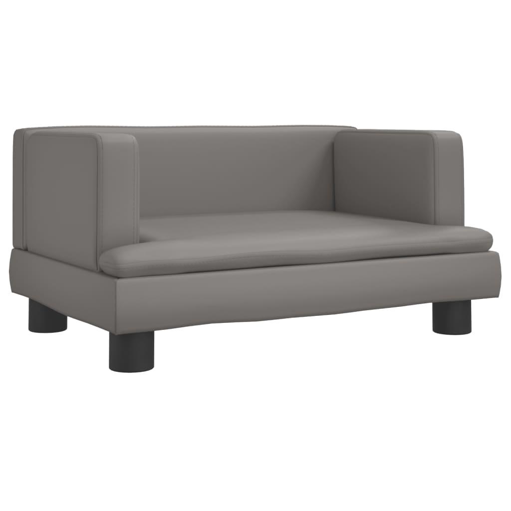 Cama para cães vidaXL em couro sintético, cinza, 60x40x30 cm
