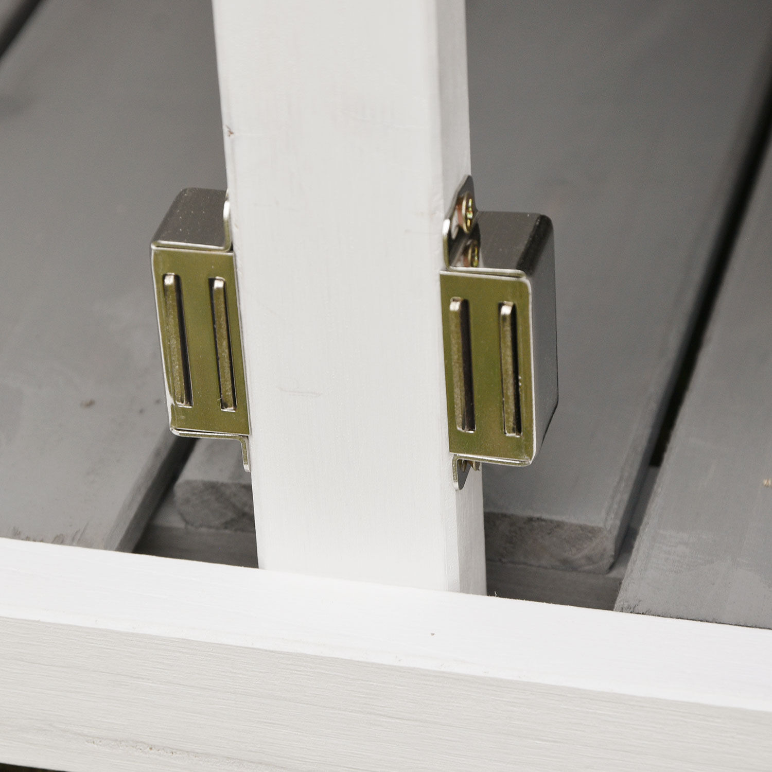 Holz-Kommode 2-türig grau-weiss