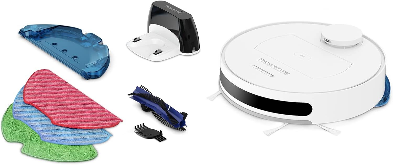 Rowenta Saugroboter X-Plorer Serie 75 RR7687 | Hochpräzise Navigation | Allergie-Kit | Animal Care Modell | 4 in 1 Reinigung | Smartphone- und Sprachassistentkompatibilität | 65 dB | 150 Min