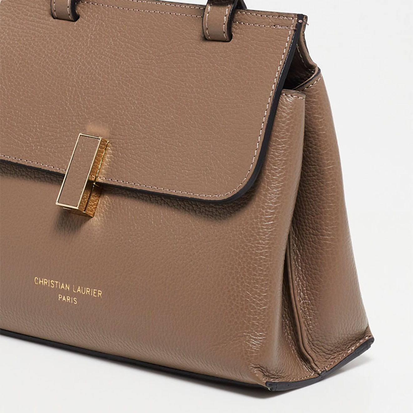 Christian Laurier Sac bandoulière en Cuir Ciara taupe  - 27x19x9 cm