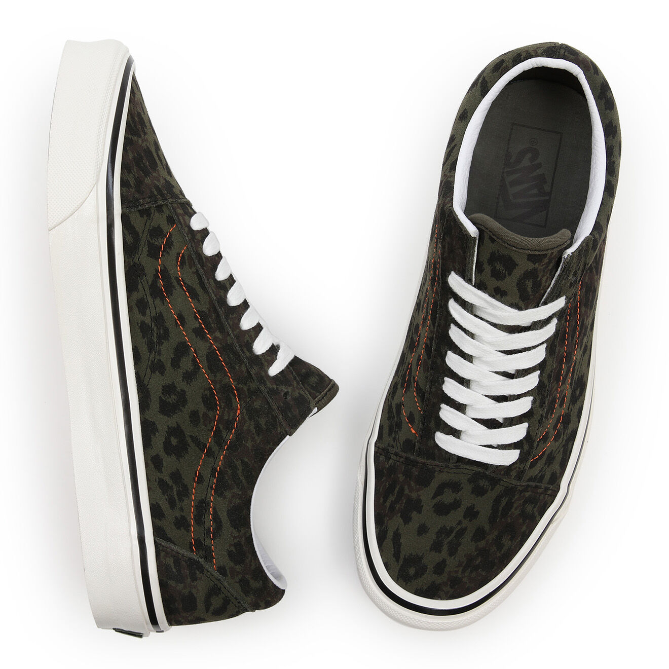 Vans Sneakers en Velours de Cuir Old Skool 36 DX kaki