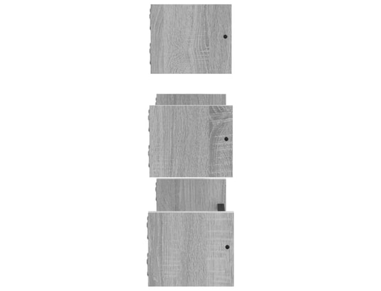 VIDAXL - Etagère murale Ensemble d'étagères murales avec barres 3 pcs sonoma gris