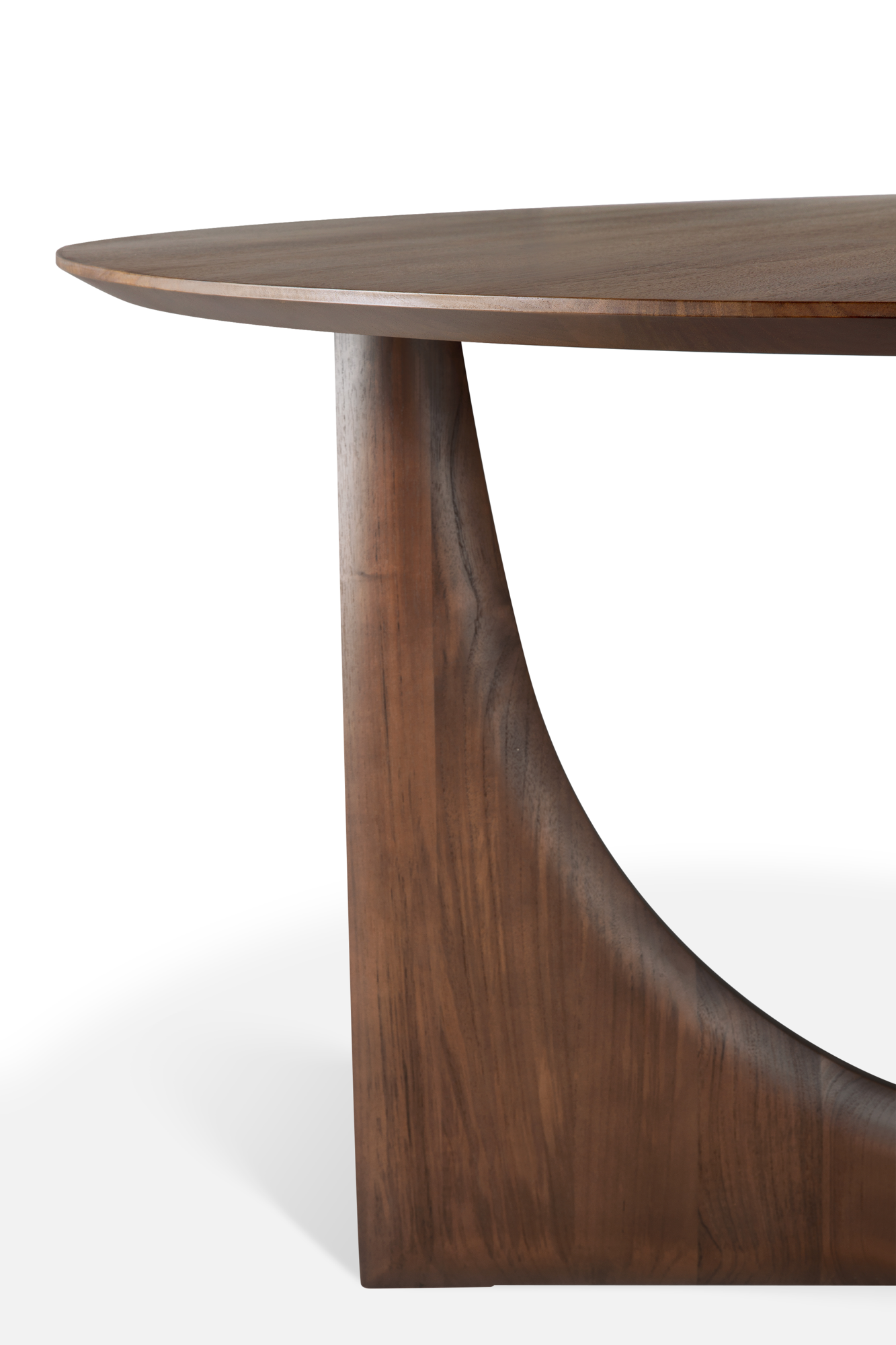 Geometric eettafel rond - teak bruin - 150