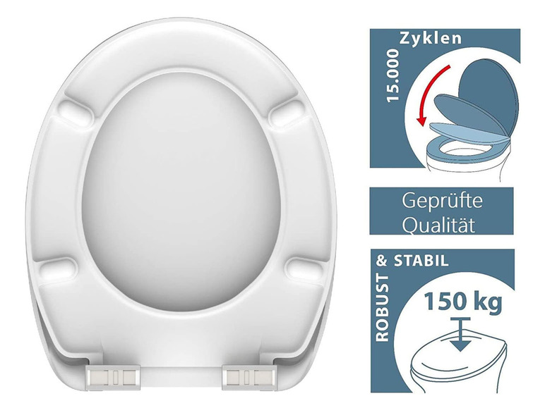 WC zitting duroplast, met soft-close-mechanisme