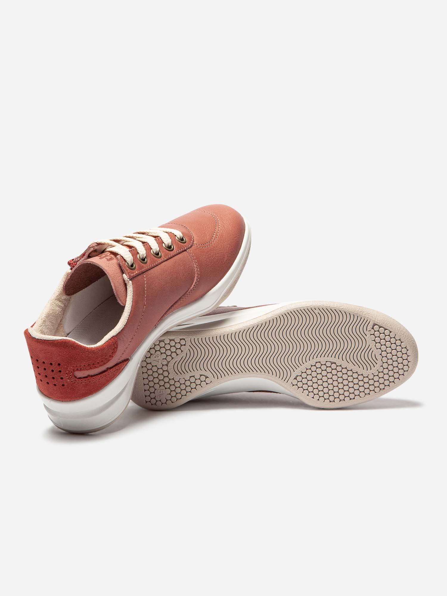 Baskets Zippées Femme Fabriquées en France Cuir Rouge