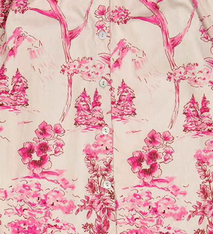 Christina Rohde Bluse - Grå m. Pink Print