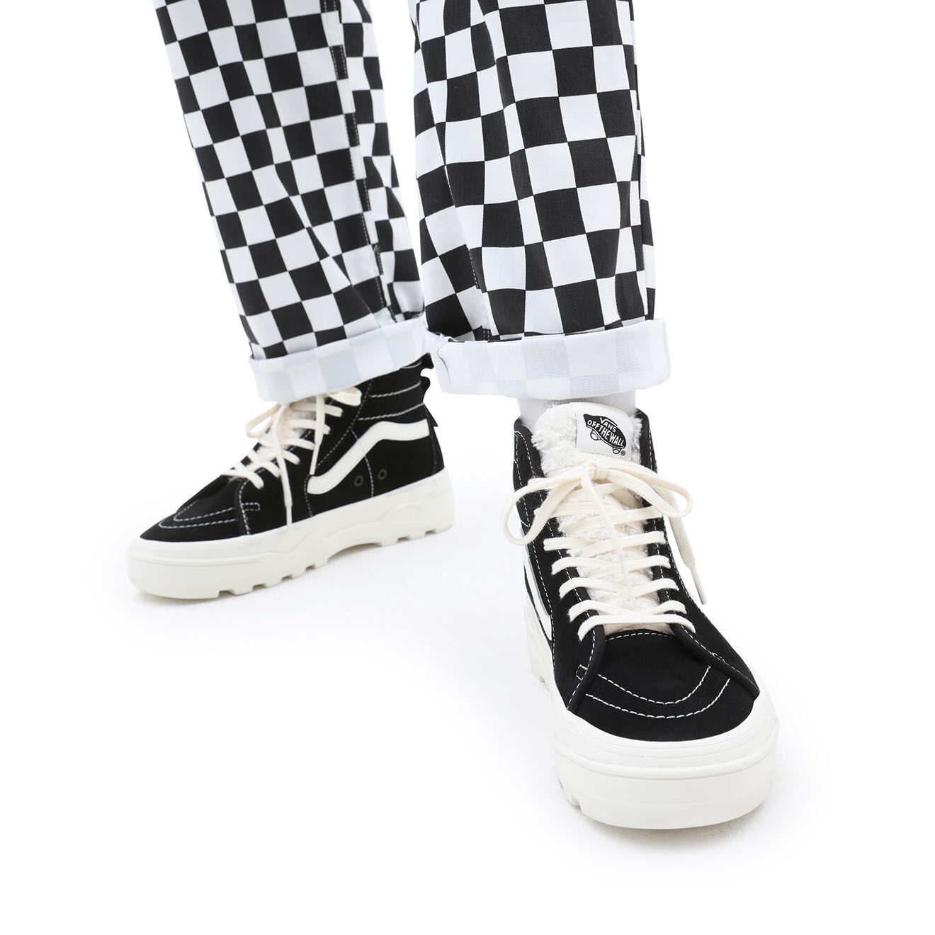 Vans Baskets en Velours de Cuir Sentry SK8-Hi WC fourrées noires