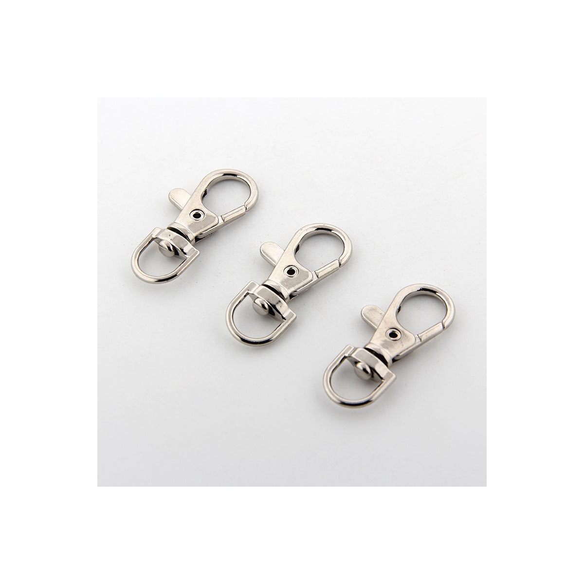 Svingbare spenner lanyard karabinkroker nøkkelring klips nøkkelringer 10 deler Sølv 1 cm