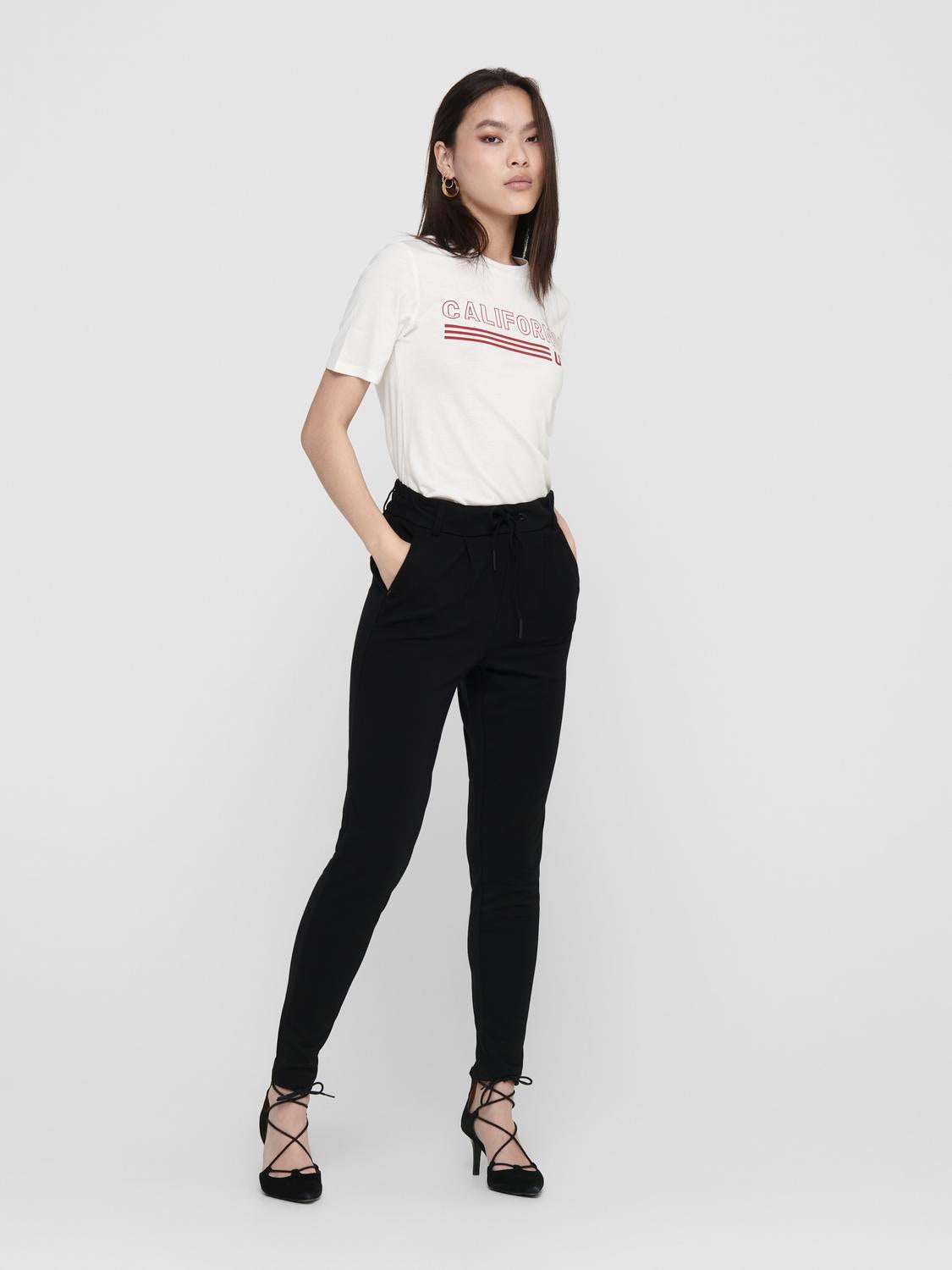 ONLPOPTRASH Mittlere Taille Normal geschnitten Klassische Hose Black