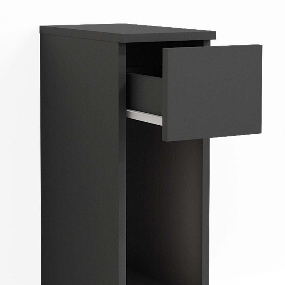 Vicco Nachttisch Enton schwarz, Schlafzimmerkommode 20x60 cm