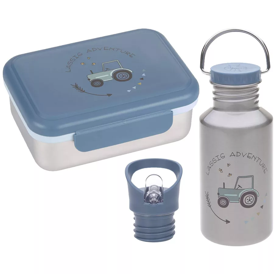 Lässig Edelstahl Lunchset blau