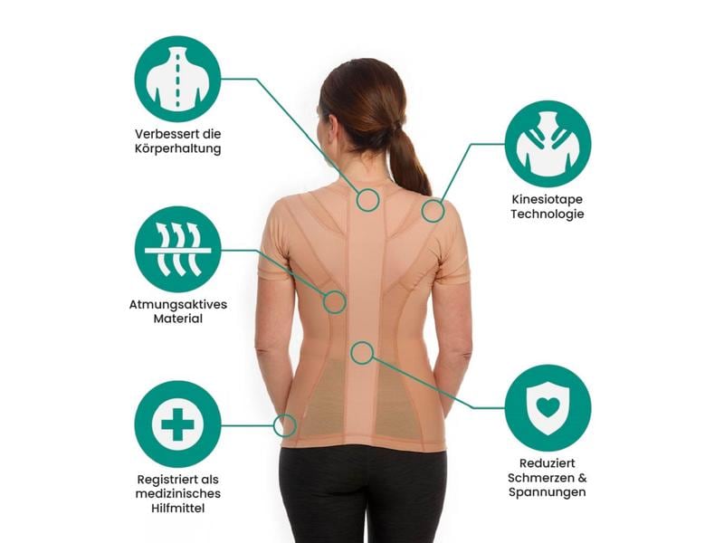 Anodyne Posture Shirt 2.0 Damen schwarz M Ergonomisches Haltungsshirt für eine gute Körperhaltung
