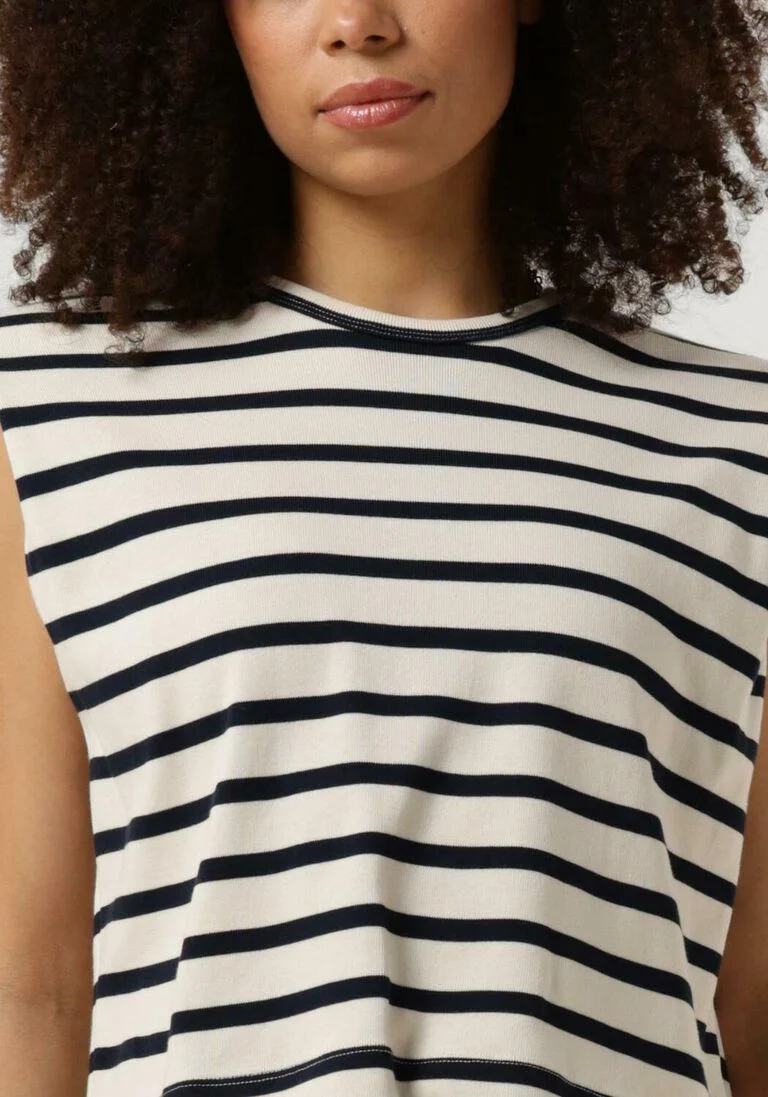 CO\\'COUTURE blauw/wit gestreepte co'couture top classic stripe crop tee