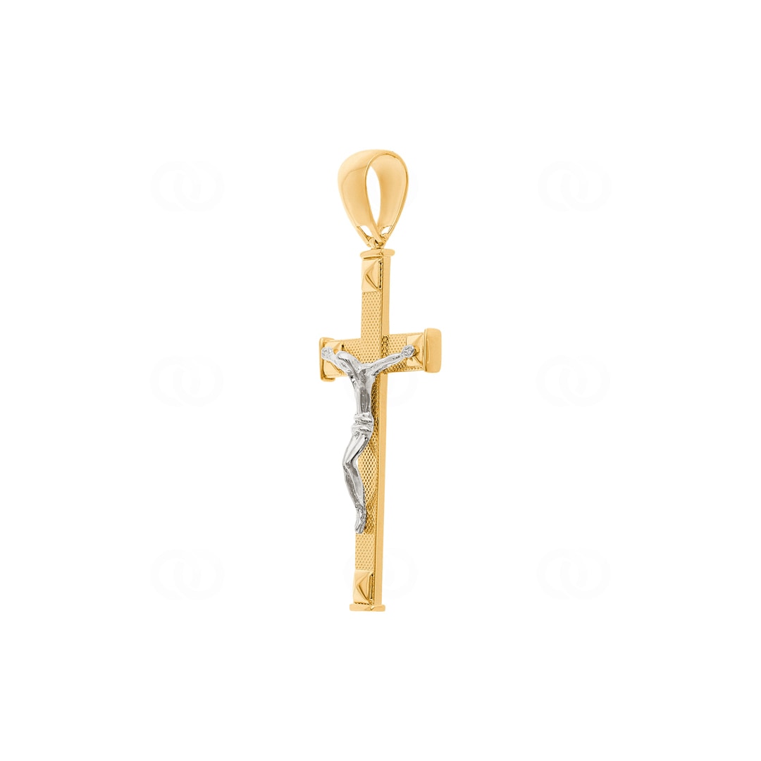Anhänger 750/18 K Gelbgold Kreuz mit Jesus 59 x 27 mm