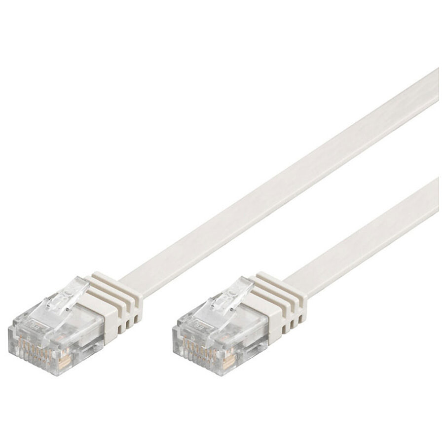 Câble RJ45 plat catégorie 6 U/UTP 20 m (Blanc)