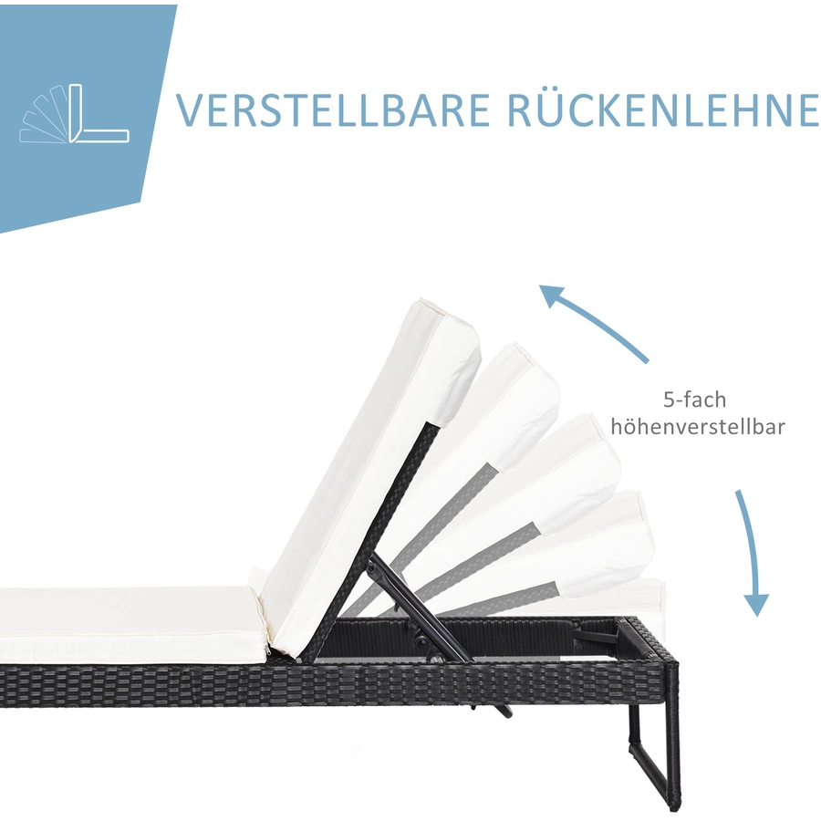 Outsunny Möbelsets mit Sitzkissen weiß, schwarz