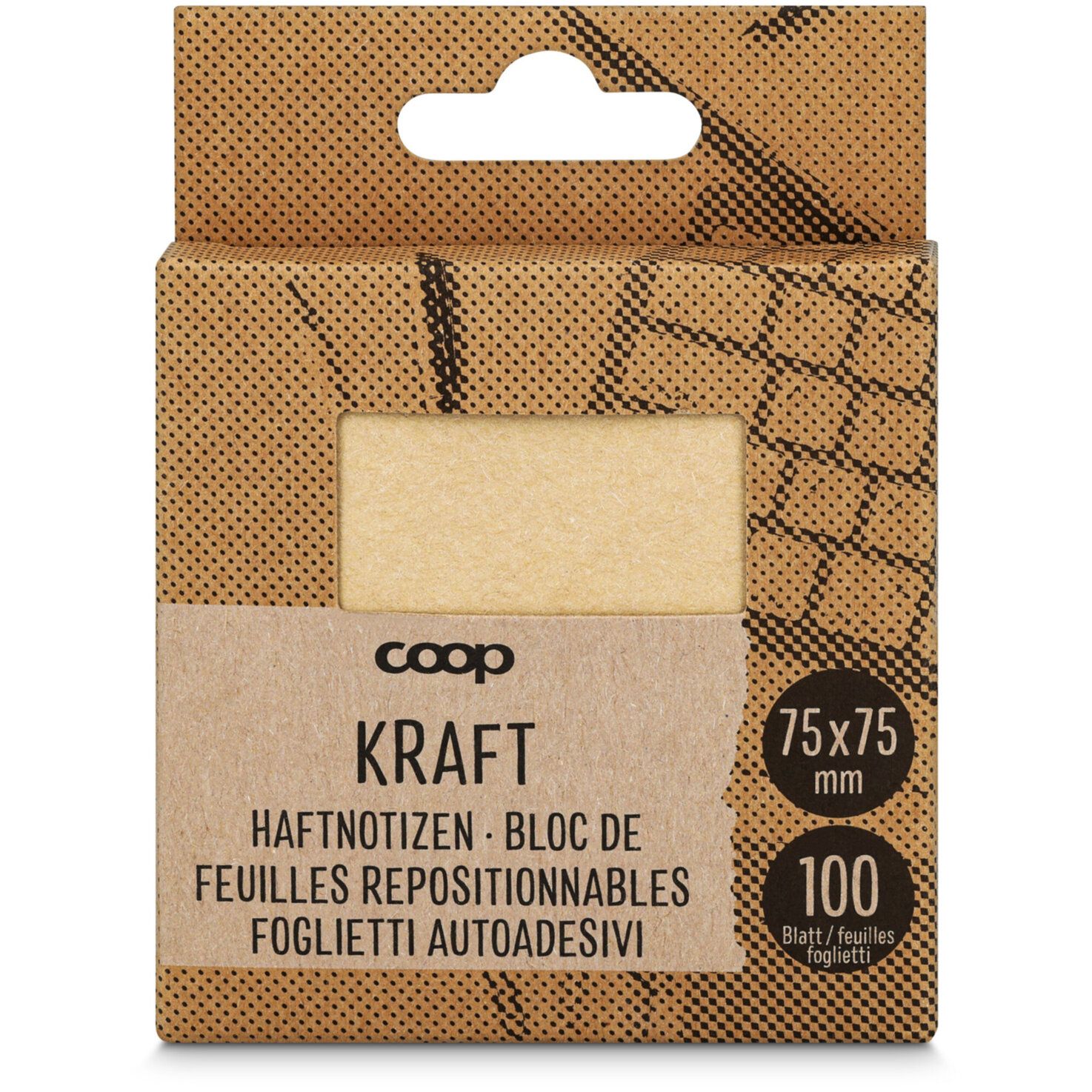 Haftnotizen Kraft 75x75mm 100 Blatt