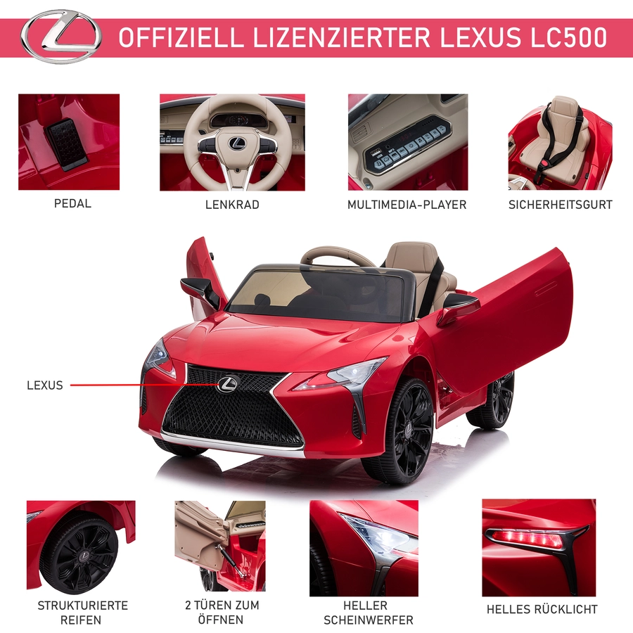 HOMCOM Kinderauto von Lexus rot