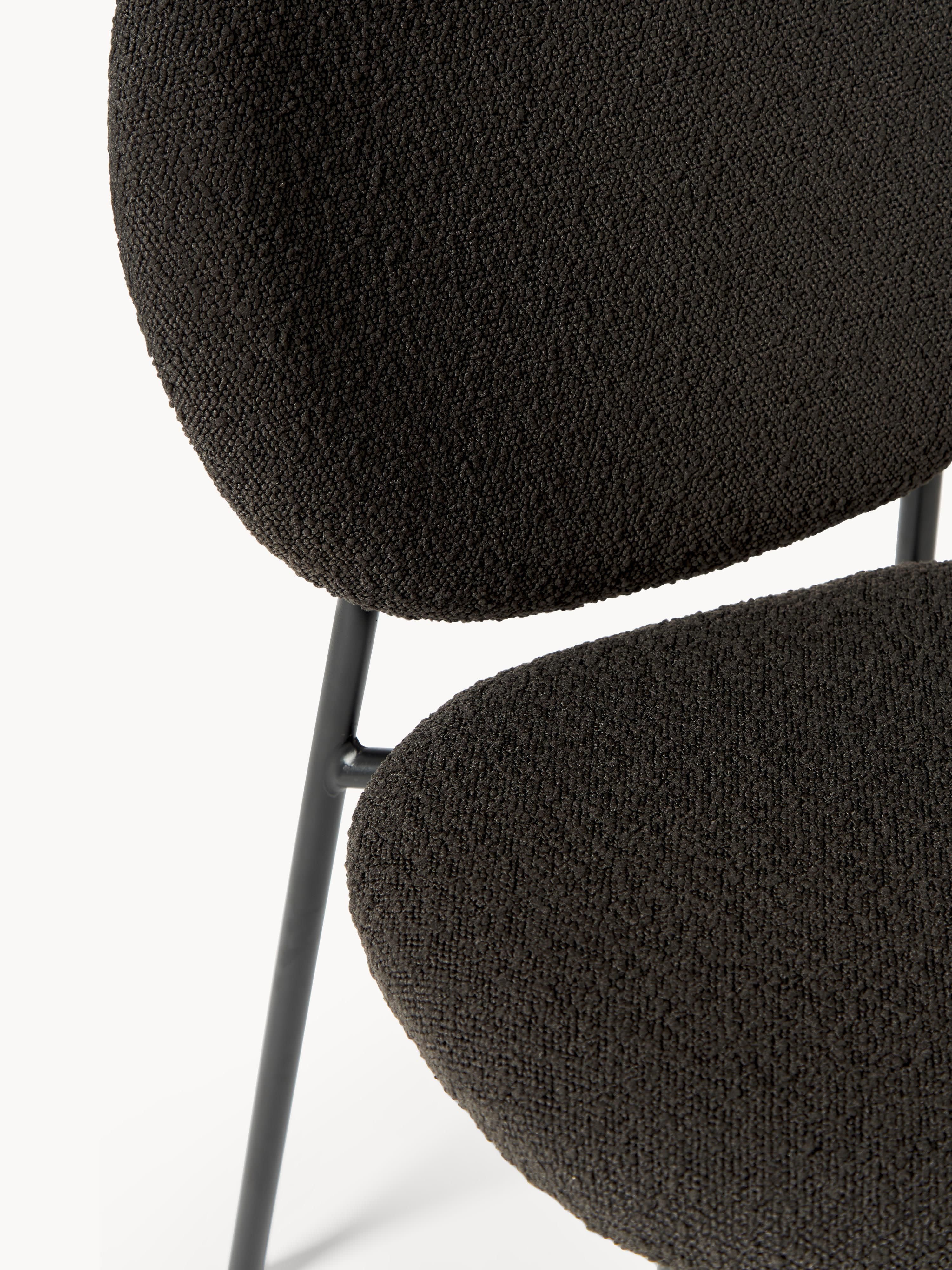 Bouclé gestoffeerde stoelen Ulrica, 2 stuks