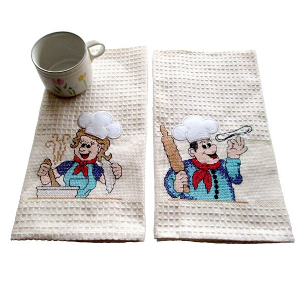 Conjunto 2 Panos Cozinha Favo Happy Cook Bege - PCOZ0087