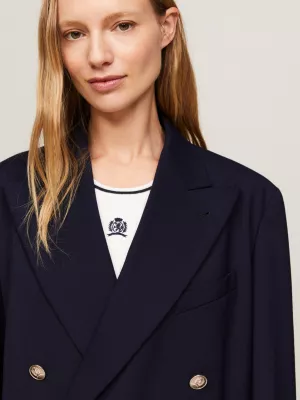 Blazer oversized de abotoamento duplo unissex da Crest Classics