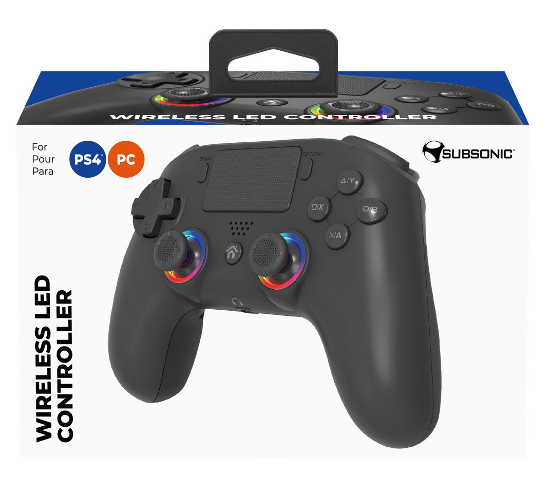 Subsonic Wireless Led Controller PS4 Black - PS4/PC