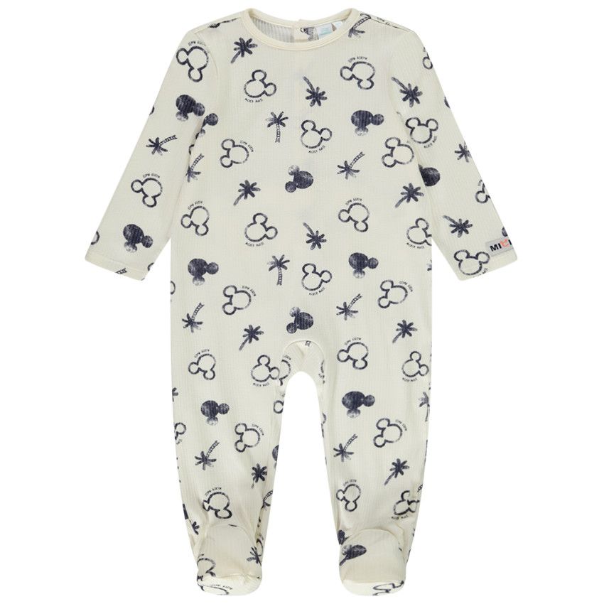Dors-bien imprimé Mickey Disney pour bébé garçon avec ouvertures différentes selon l'âge - Ecru