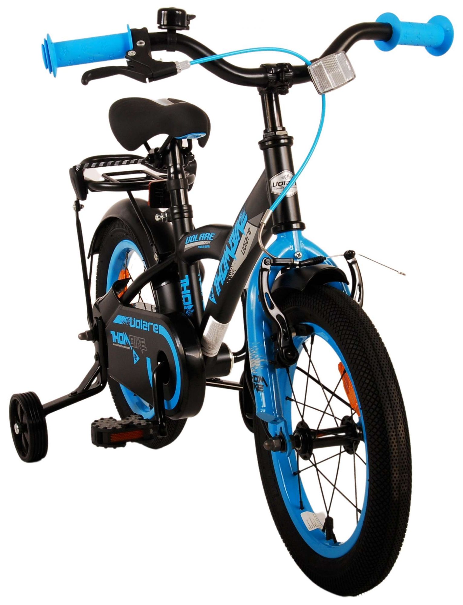 TPFSports Thombike Kinderfahrrad - Jungen - 14 Zoll - Rücktritt + Handbremse - Schwarz/Blau