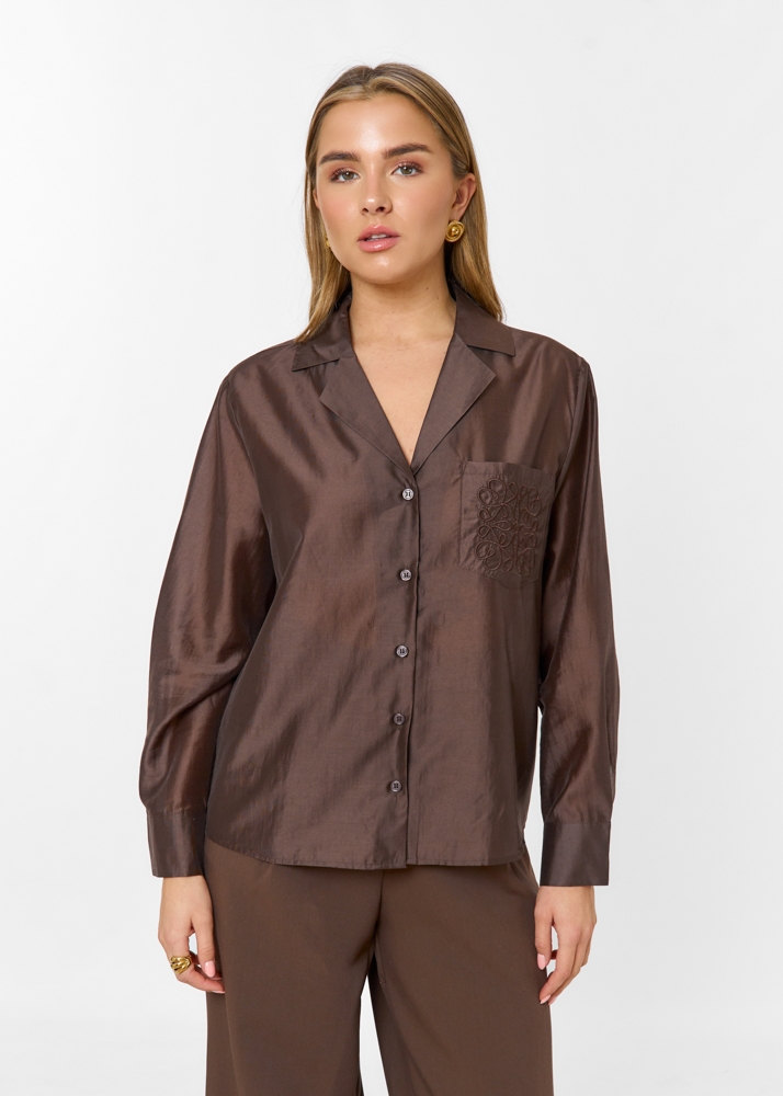 Nikki blouse choco bruin