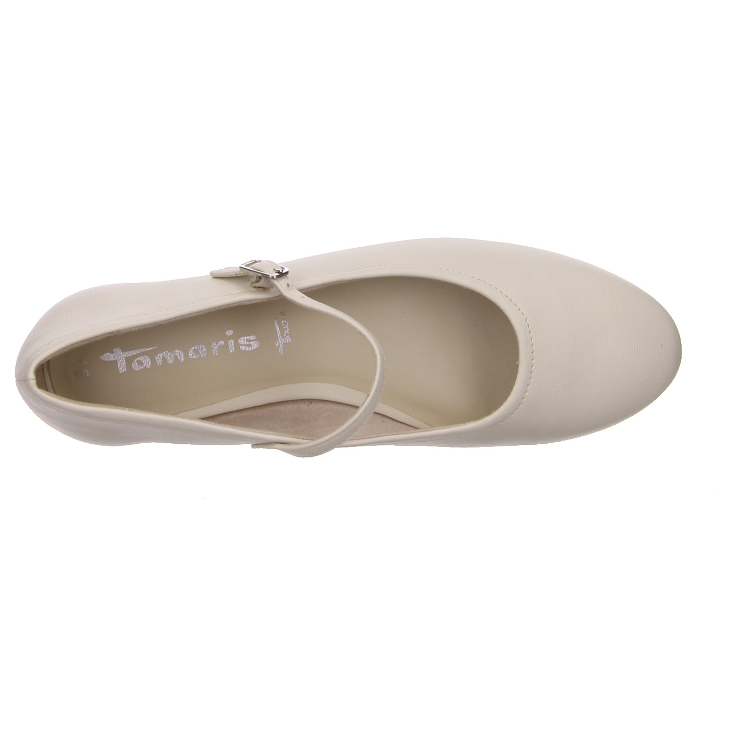 Tamaris Spangenballerina beige weiss/weiss kombi