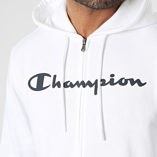 Sweat Zippé Capuche 218530 Blanc