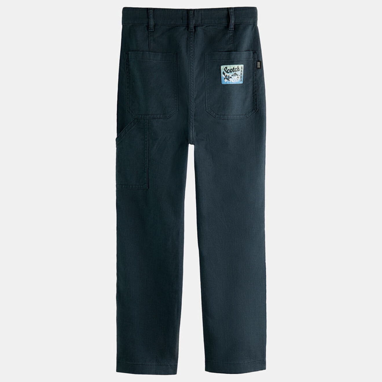 Scotch & Soda Pantalon Chino en Coton & Lin bleu marine