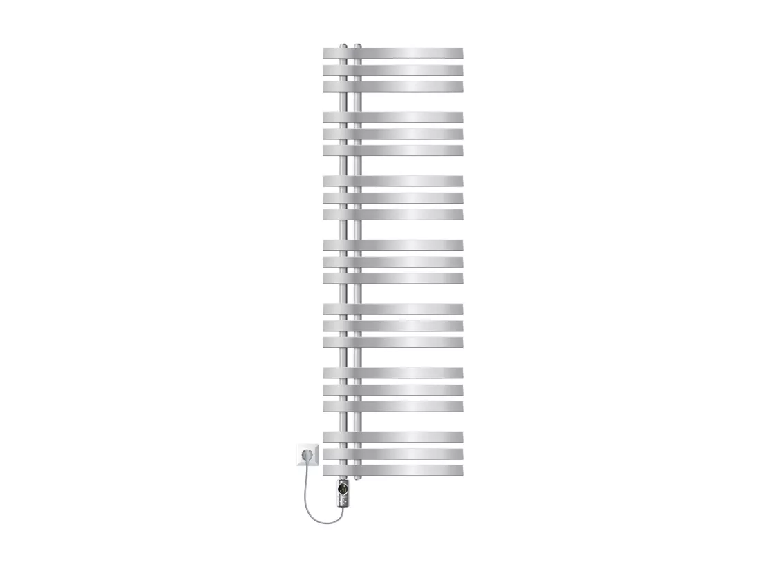 Radiateur de salle de bain en acier chrome 50x160 cm avec élément chauffant 900W