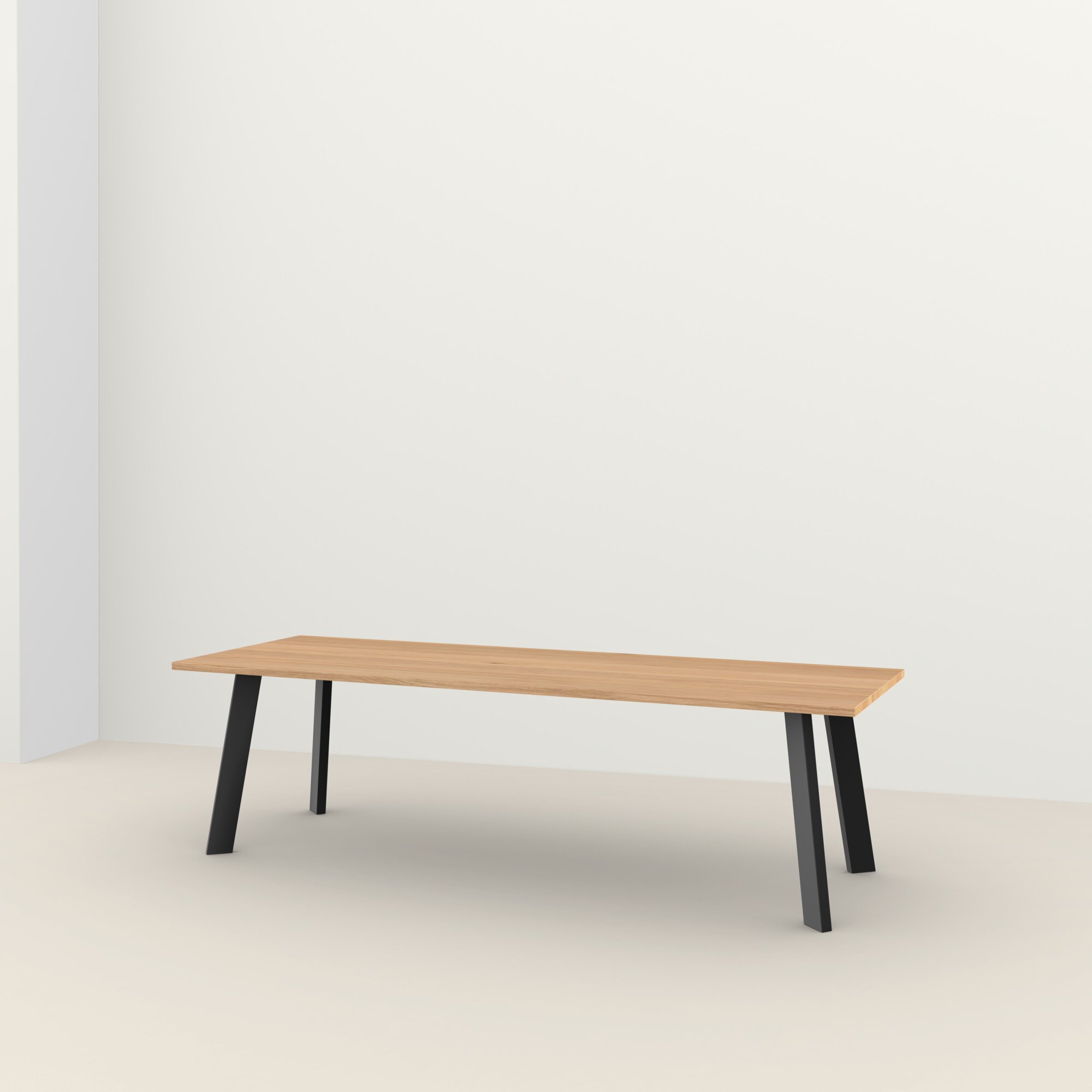 Studio HENK tafel New Co Rechthoekig, zwart frame - Smart Collectie 240 x 90 cm | Eikenhout | Verjongde rand | Frame Zwart