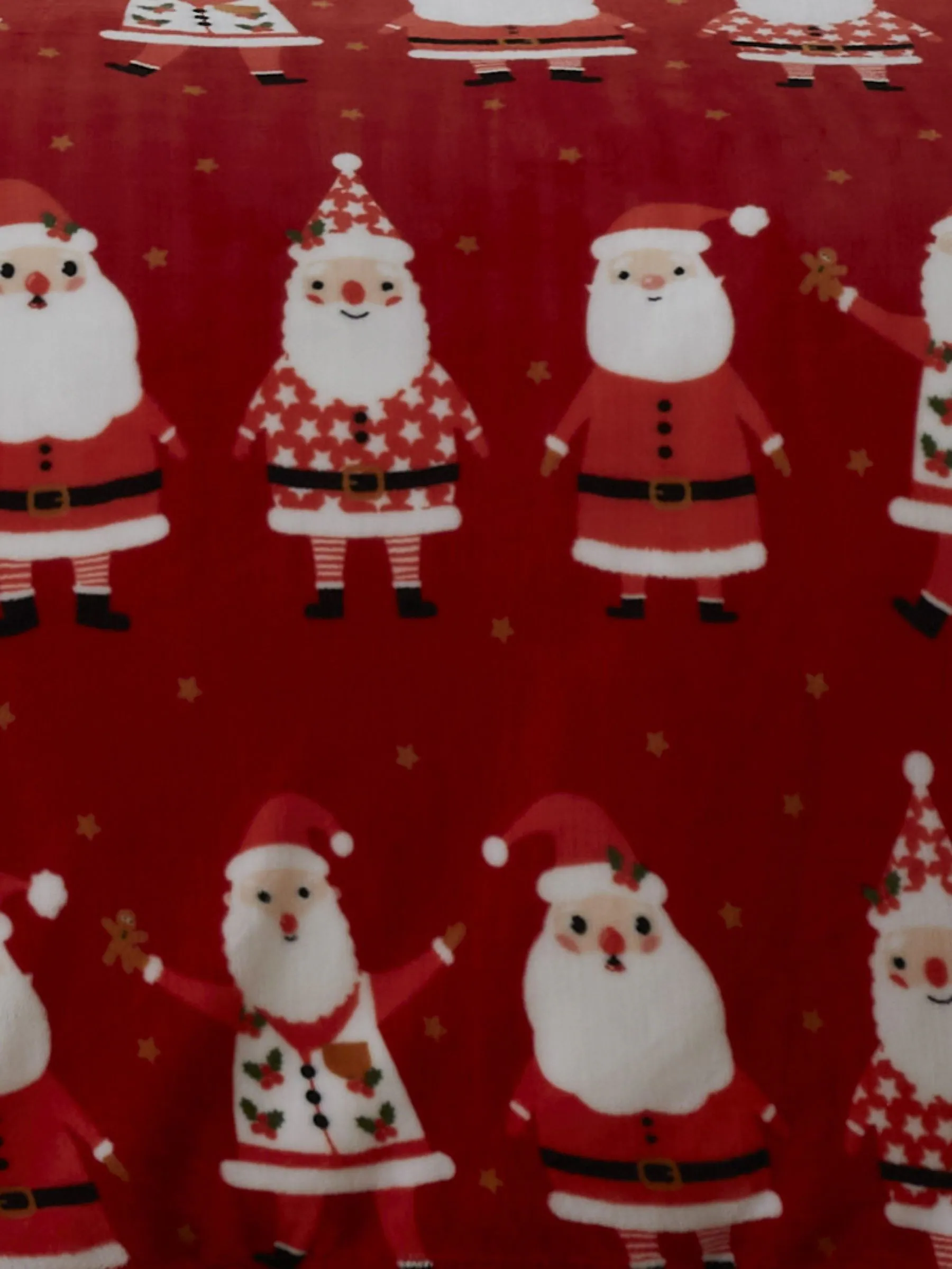 Bedlam pluche fleece kerstdekbedovertrekset met vrolijke Kerstmanprint