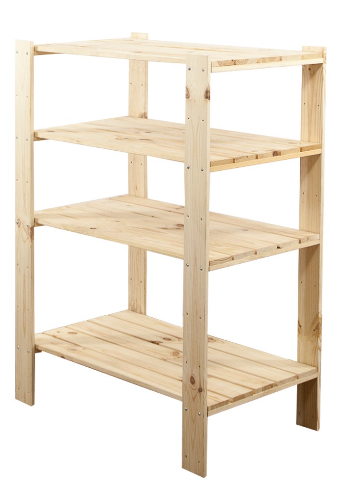 PROREGAL Houten Plank Woodland HxBxD 115 x 80 x 50 cm Plankbelasting 120 kg 4 planken Grenenhout Naturel