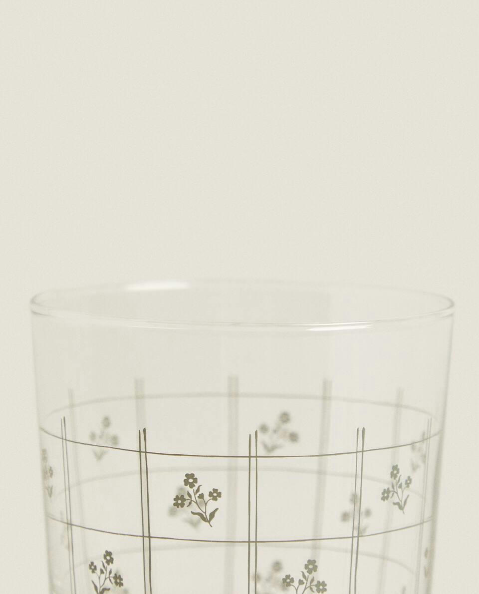 COPO DE VIDRO FLORAL