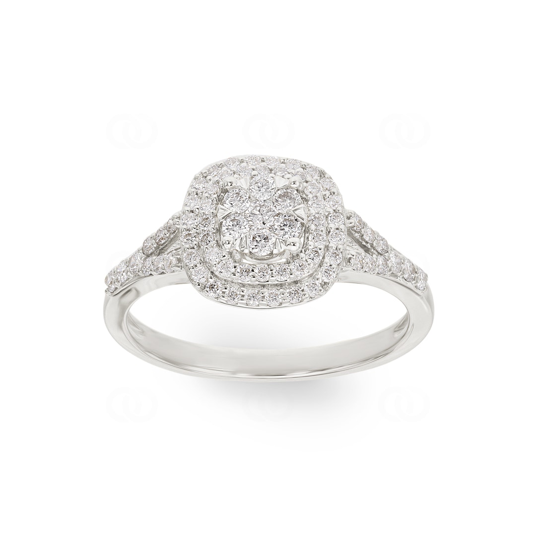 0.50 Karat Diamantring 750/18 K Weissgold