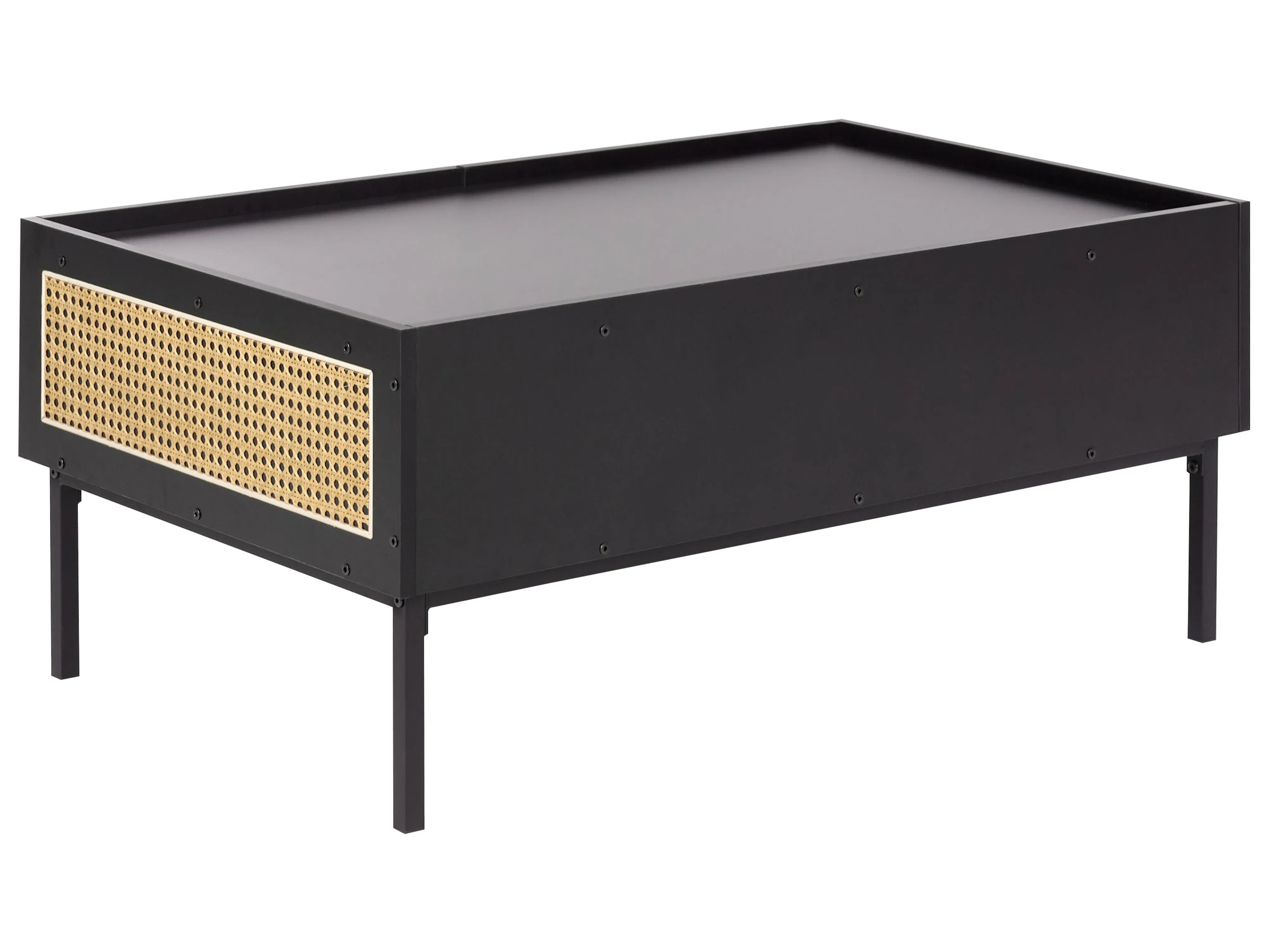 Salontafel CULLEN Rotan Zwart met opbergruimte