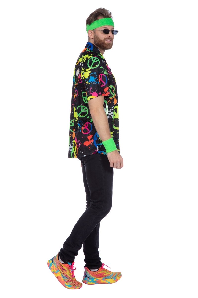 Hippie 60S Blouse Heren Neon