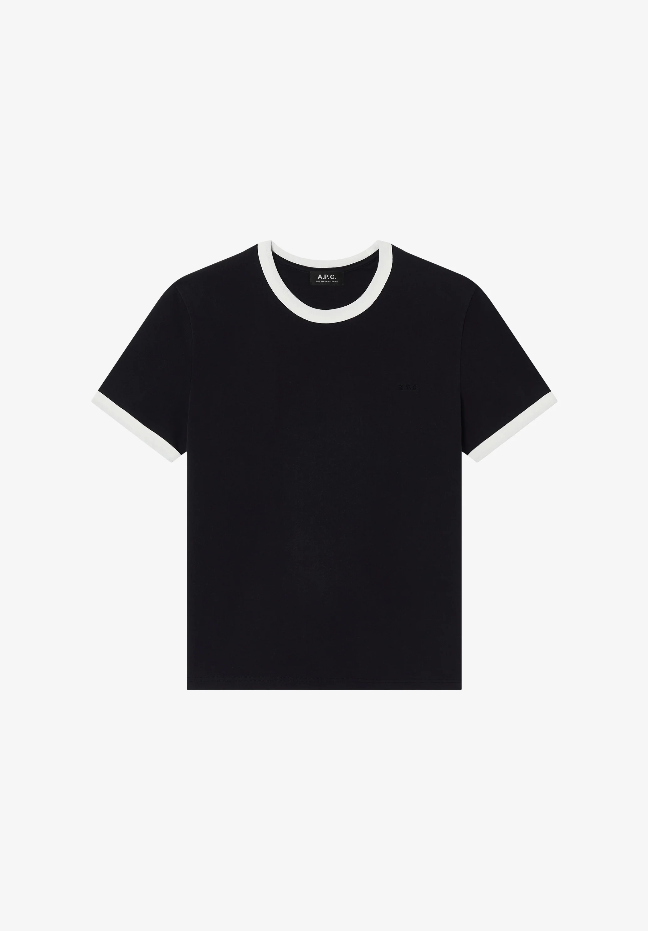 t-shirt manches courtes contrasté - Noir