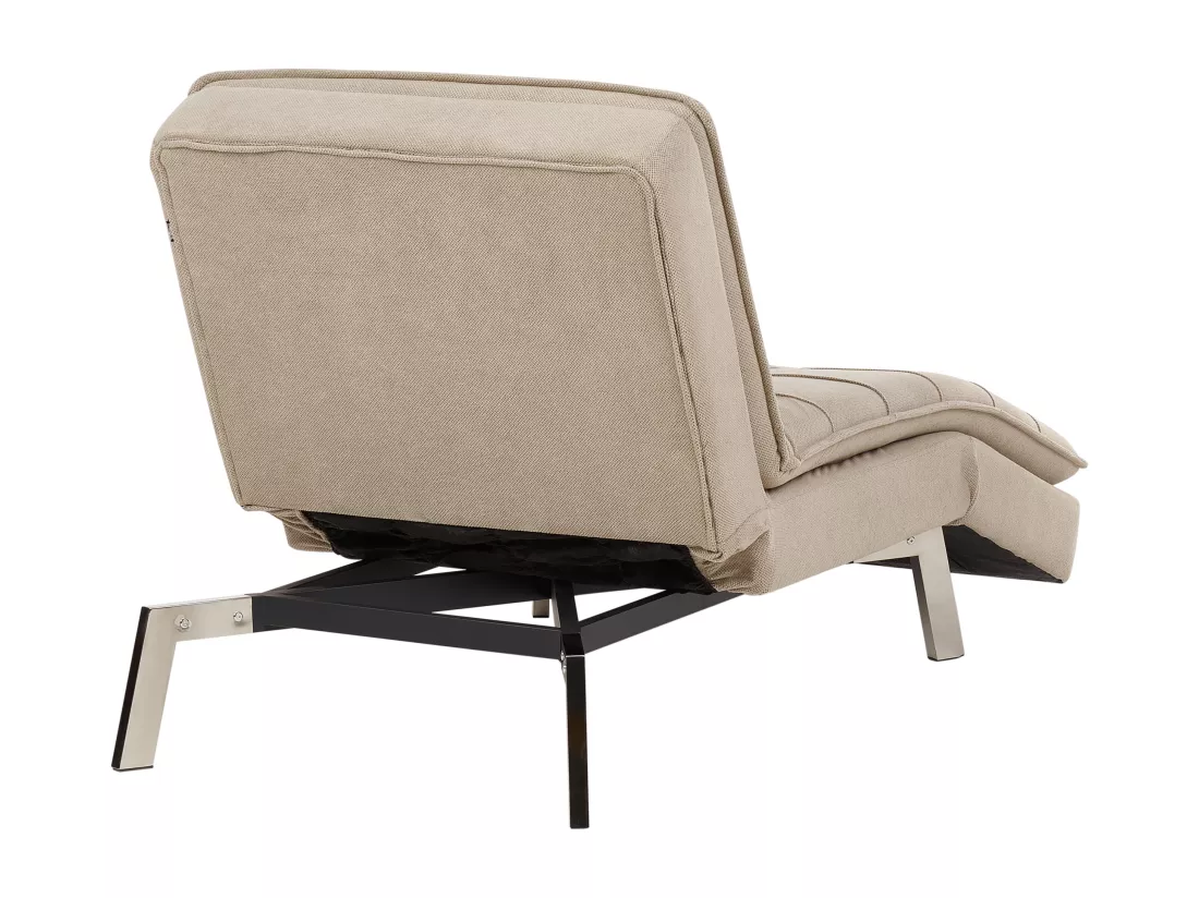 Chaise longue en tissu beige LOIRET