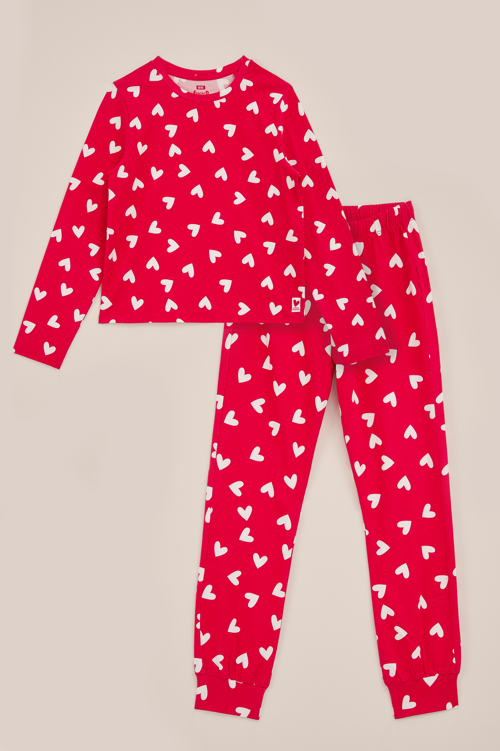 Meisjes pyjamaset met dessin WE Fashion Felrood