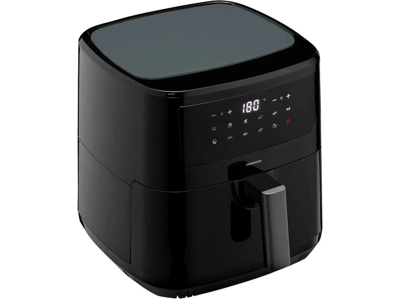 Medion Heissluft-Fritteuse MD 11750 7.2 l, Schwarz Fritteuse mit hochwertiger Corflon-Ultra-Antihaftbeschichtung
