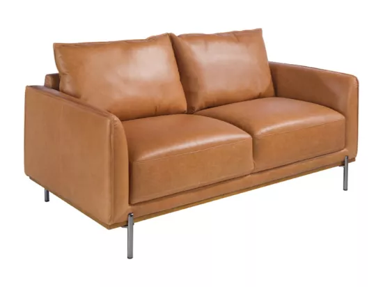 Canapé cuir 2 places Loma 164cm-Couleur Cuir Piel marine