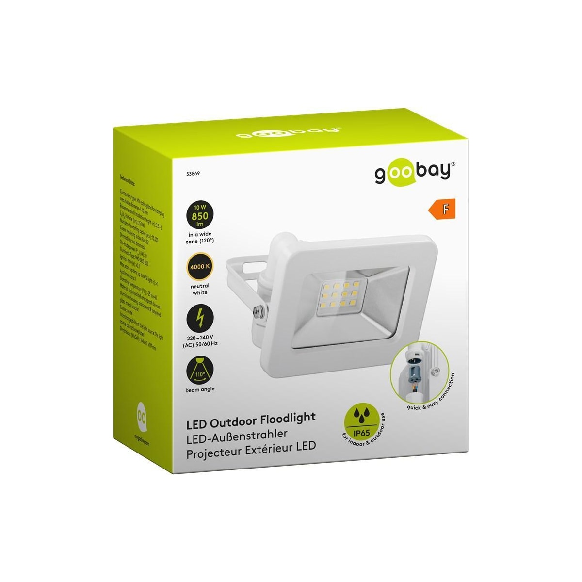 Goobay LED-spotlight for utendørs bruk, 10 W
