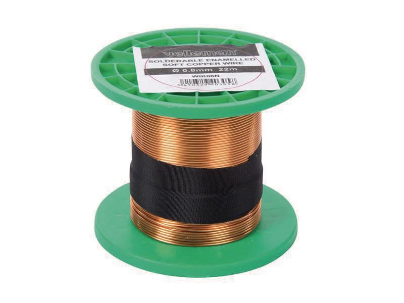 Velleman Wickeldraht WIK08N, Ø0.8mm, 22m, 100g 1 Stück Kupferdraht Ø 0,1 mm